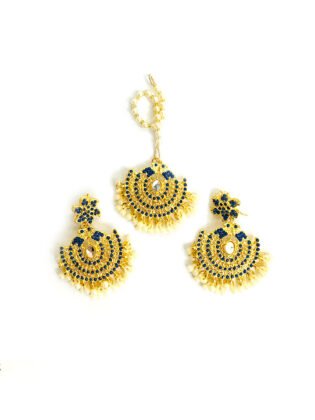 Blue Maharani Tikka Set
